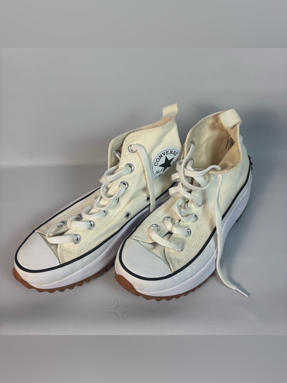 Converse Run Star Hike Platform High Top Womens 7 Mens 5.5 White/Black Shoes